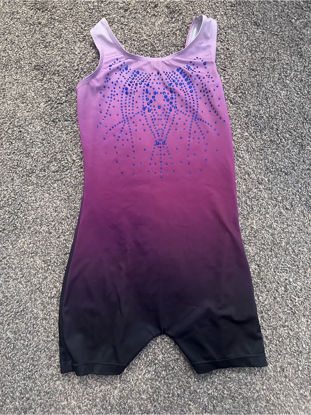 Kids Ombre Gymnastics Leotard With Rhinestones